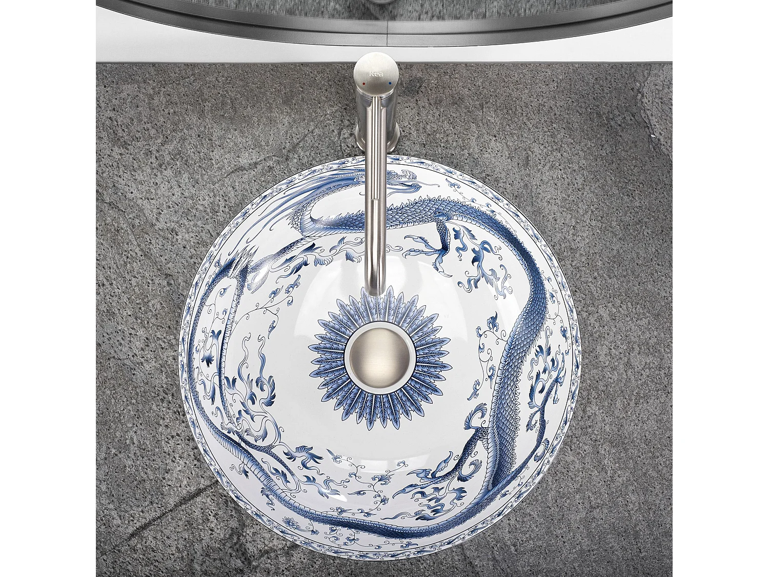 Opzetwastafel Rea Kioto White Blue