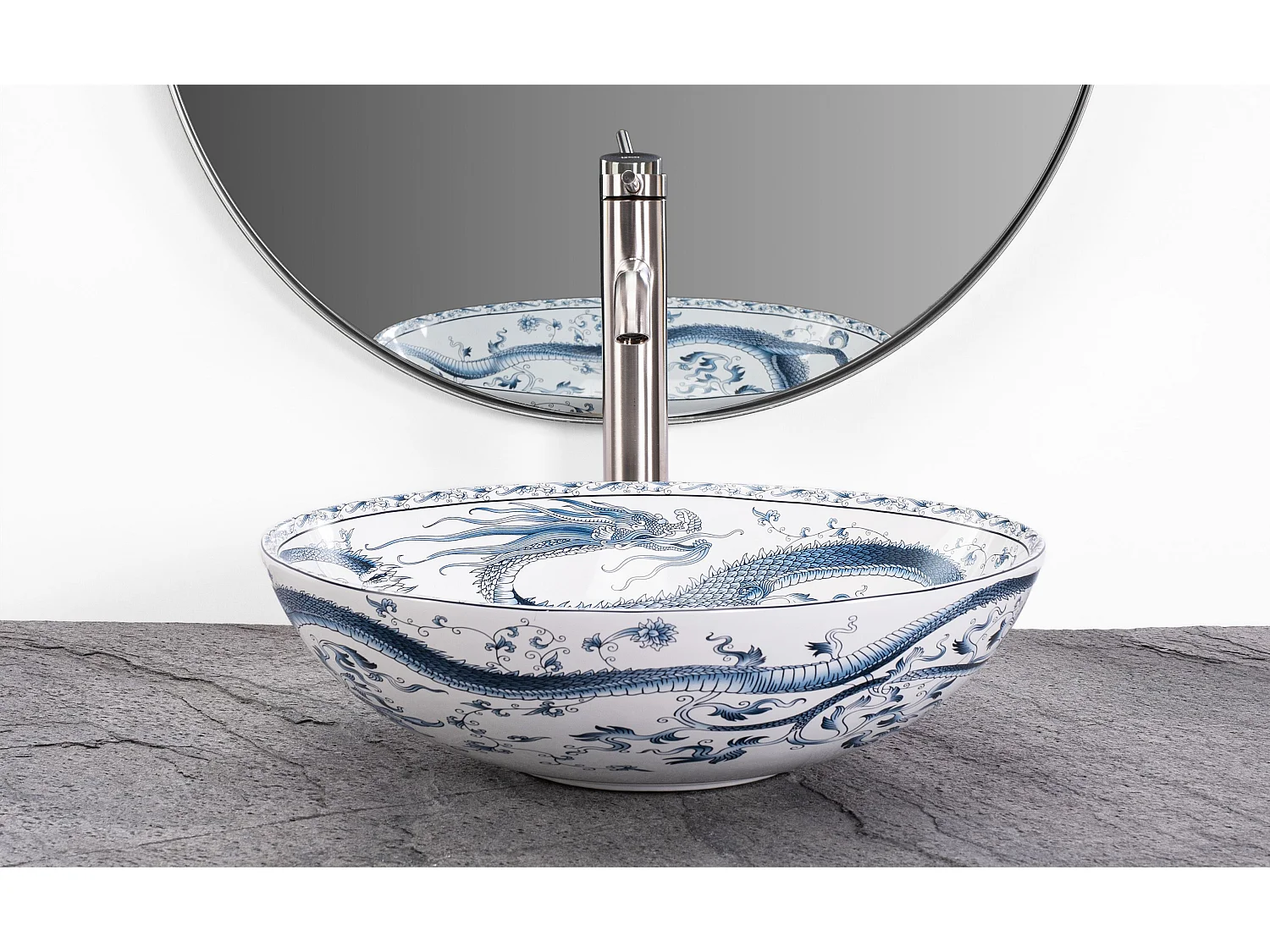 Opzetwastafel Rea Kioto White Blue