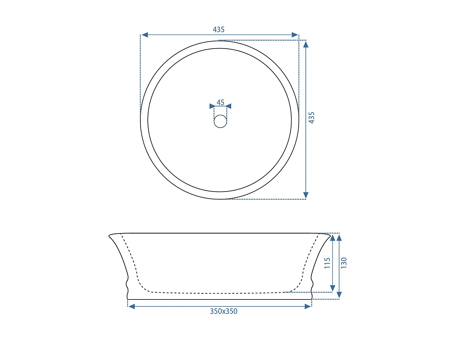 Lavabo Da Appoggio Rea Betty White Round