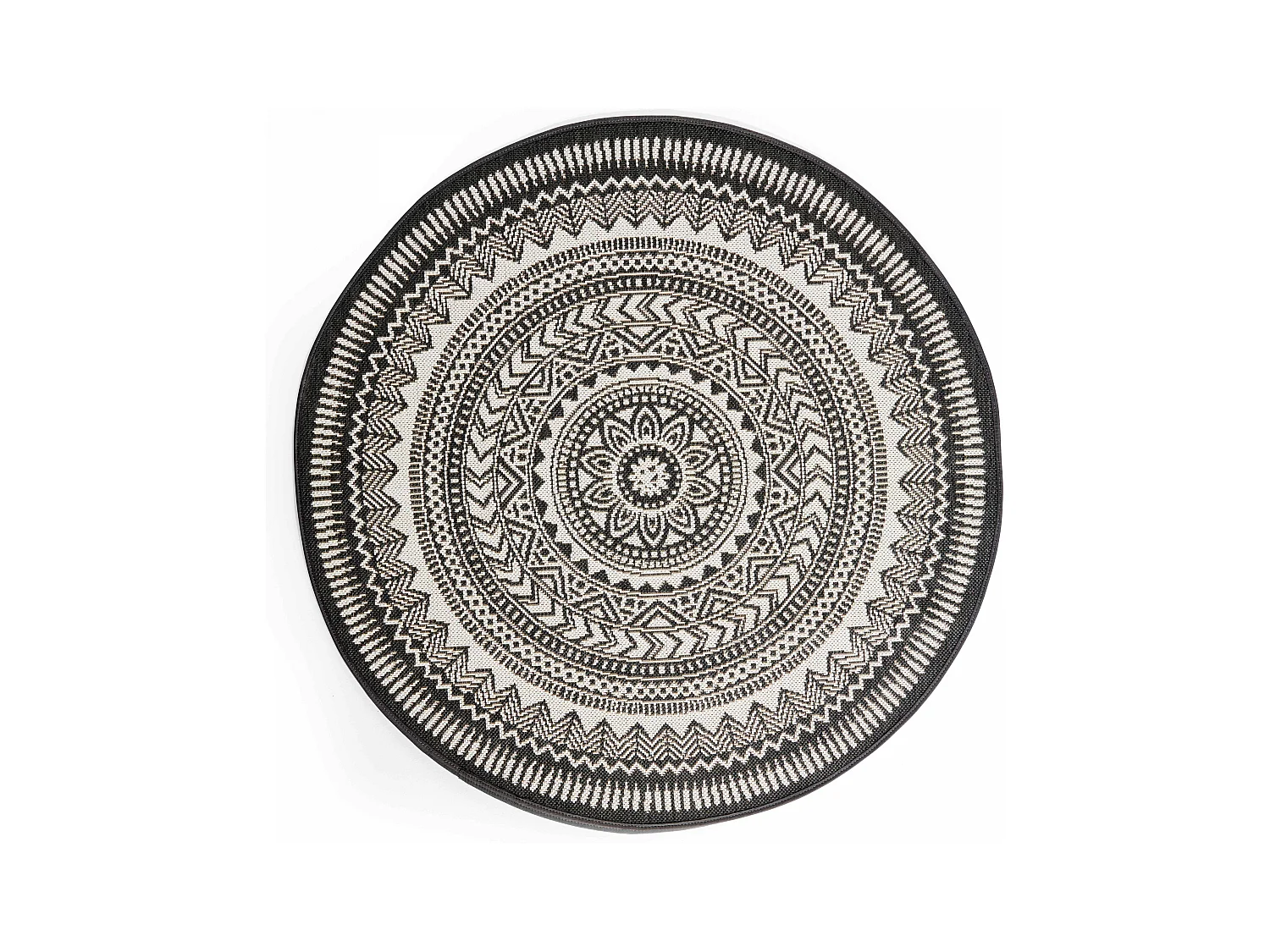 Tapis rond polypropylène noir 160cm