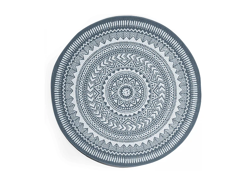 Ronde blauwe polypropyleen tapijt 160cm