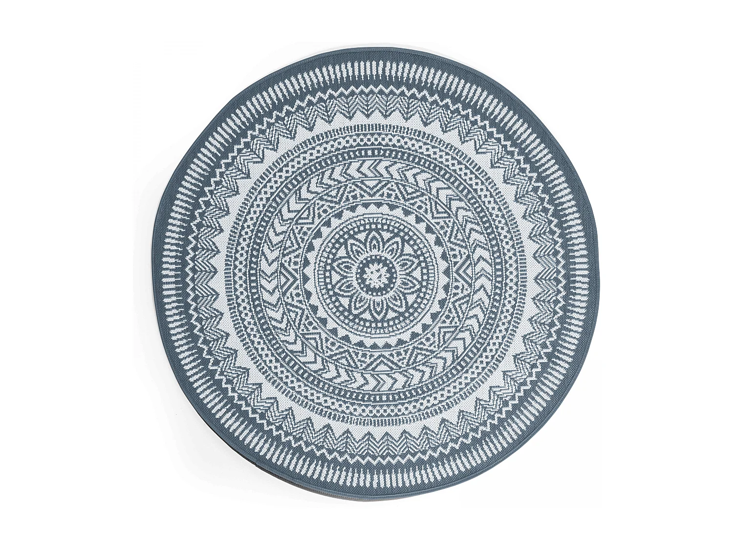 Tapis rond polypropylène bleu 160cm