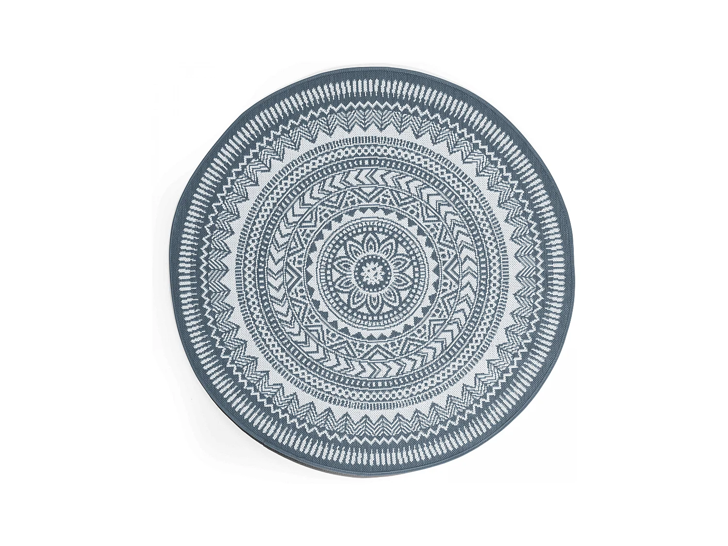 Tapis rond polypropylène bleu 160cm