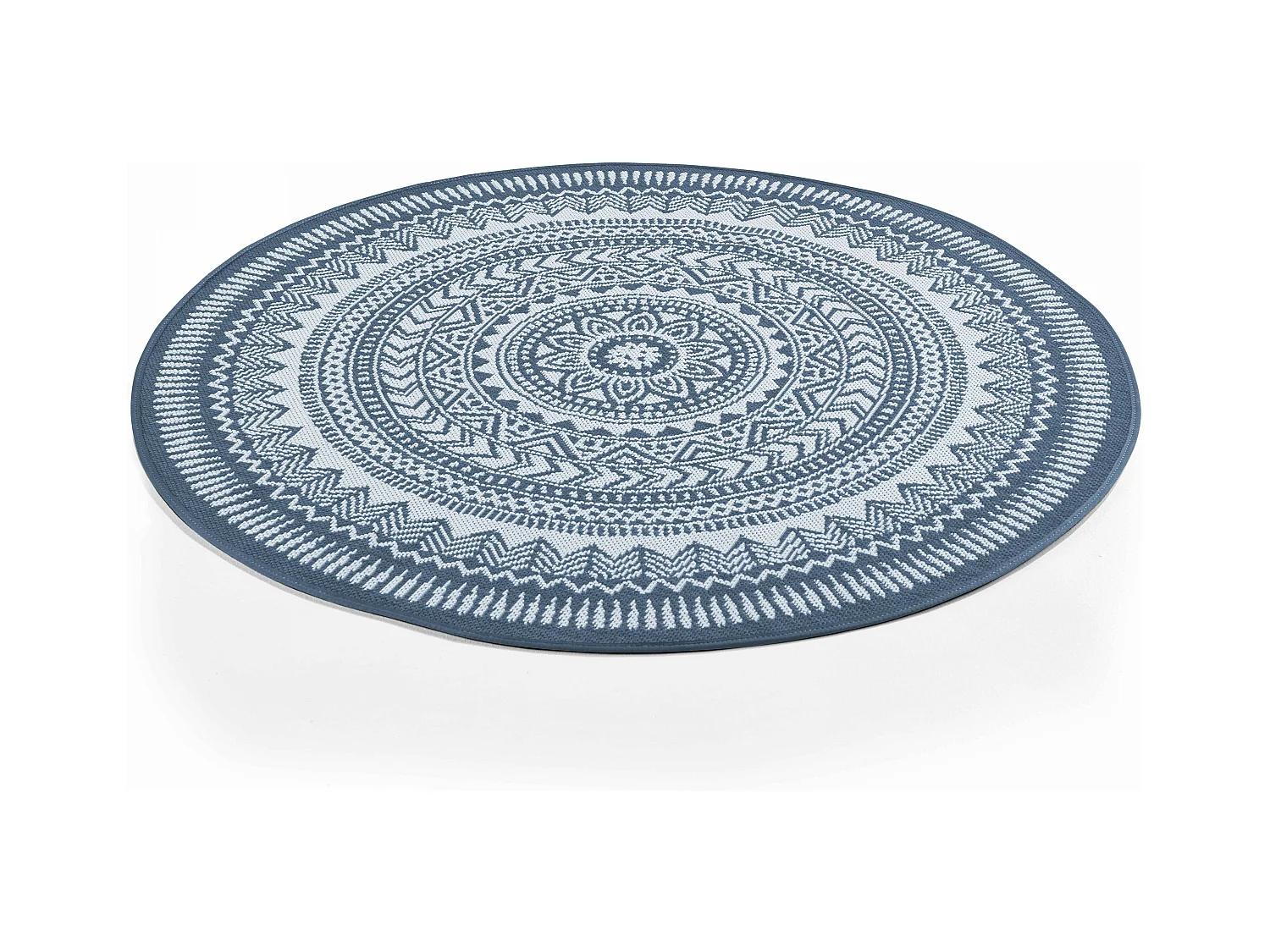 Tapis rond polypropylène bleu 160cm