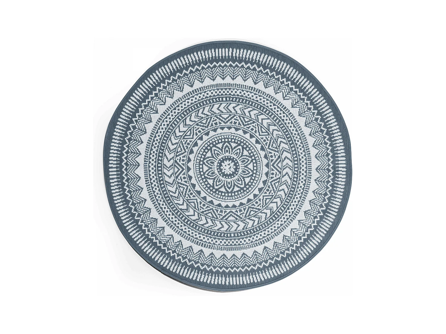 Tapis rond polypropylène bleu 120cm