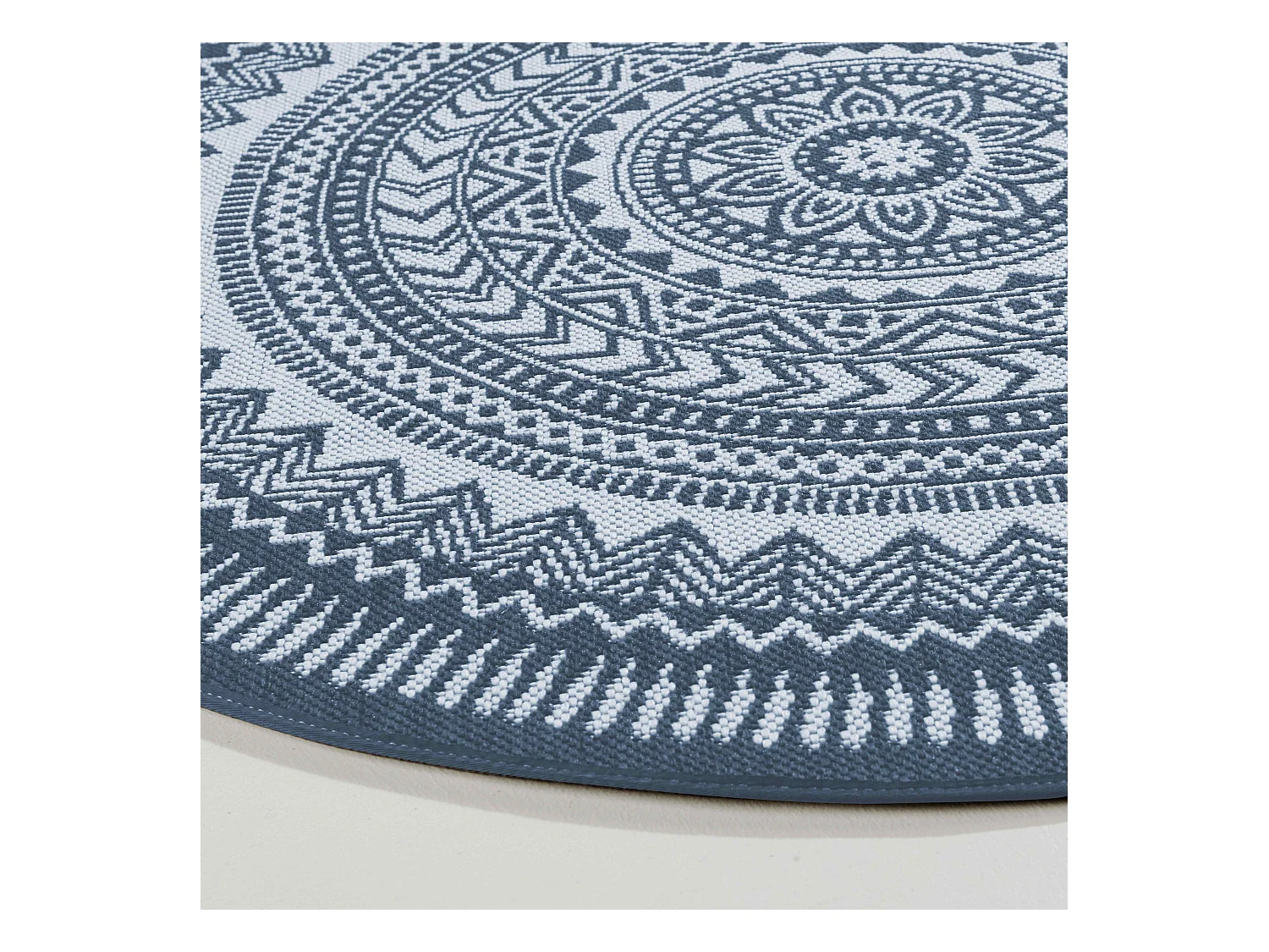 Tapis rond polypropylène bleu 120cm