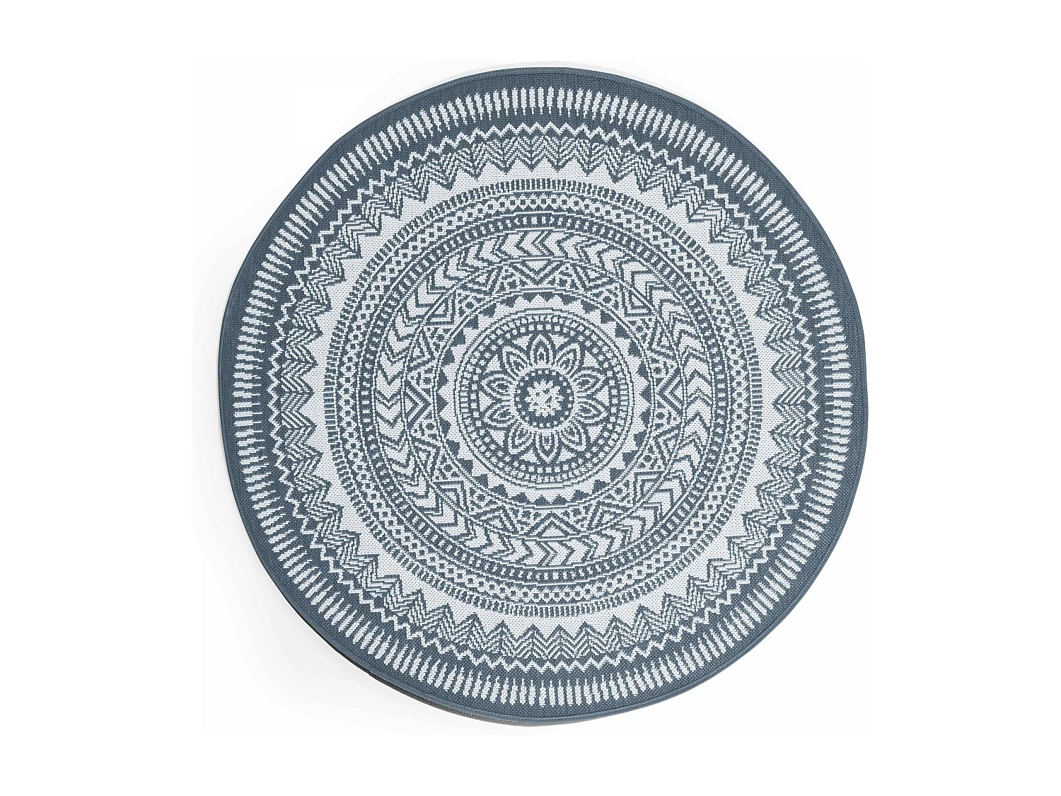 Tapis rond polypropylène bleu 120cm