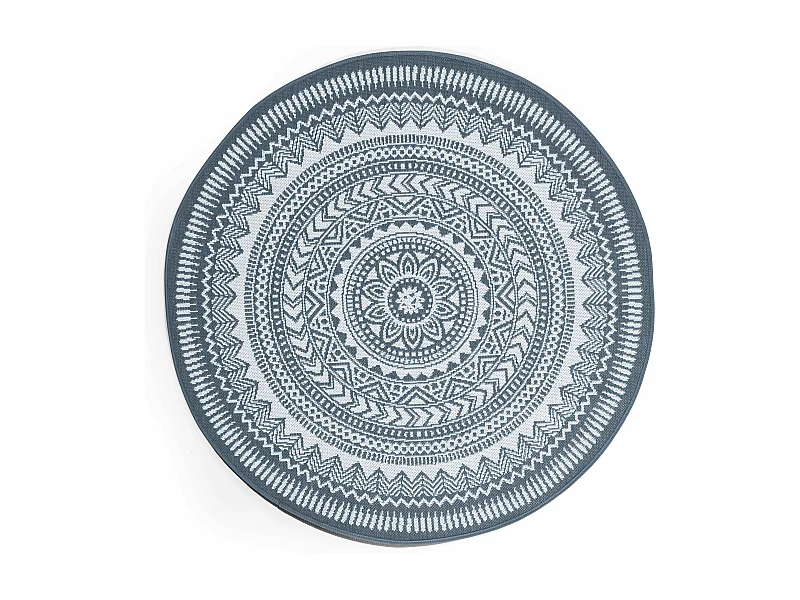 Tapis rond polypropylène bleu 120cm