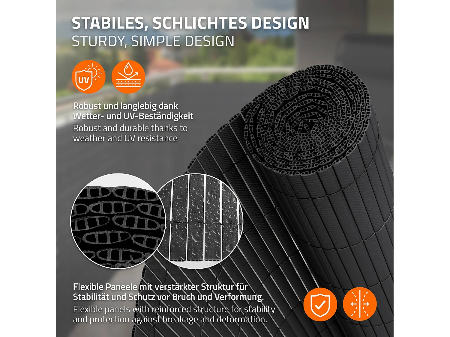 Filet de protection visuelle de jardin natte en PVC 90x300 cm clôture anthracite