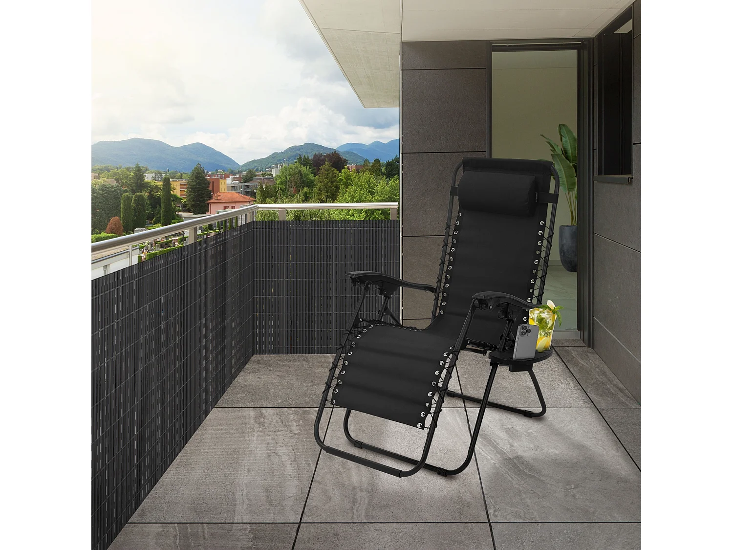 Filet de protection visuelle de jardin natte en PVC 90x300 cm clôture anthracite