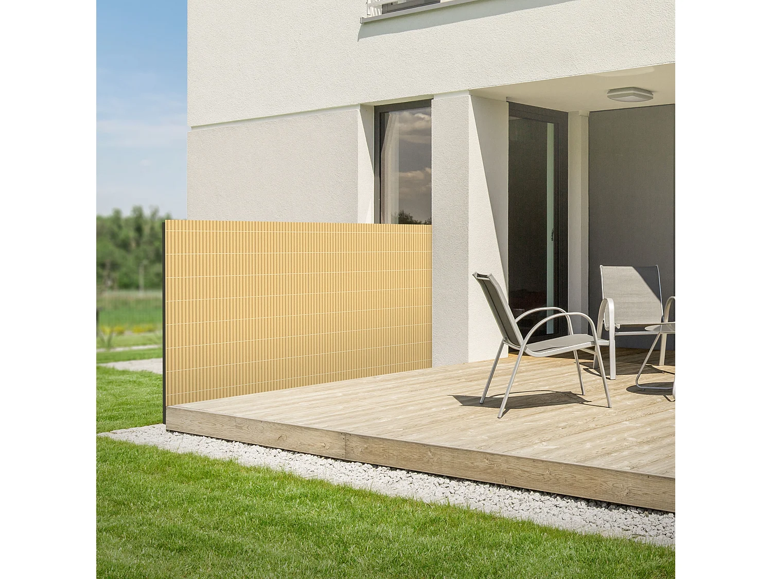 Siepe PVC 120x400 cm frangivento bambù canniccio impermeabile recinzione balcone