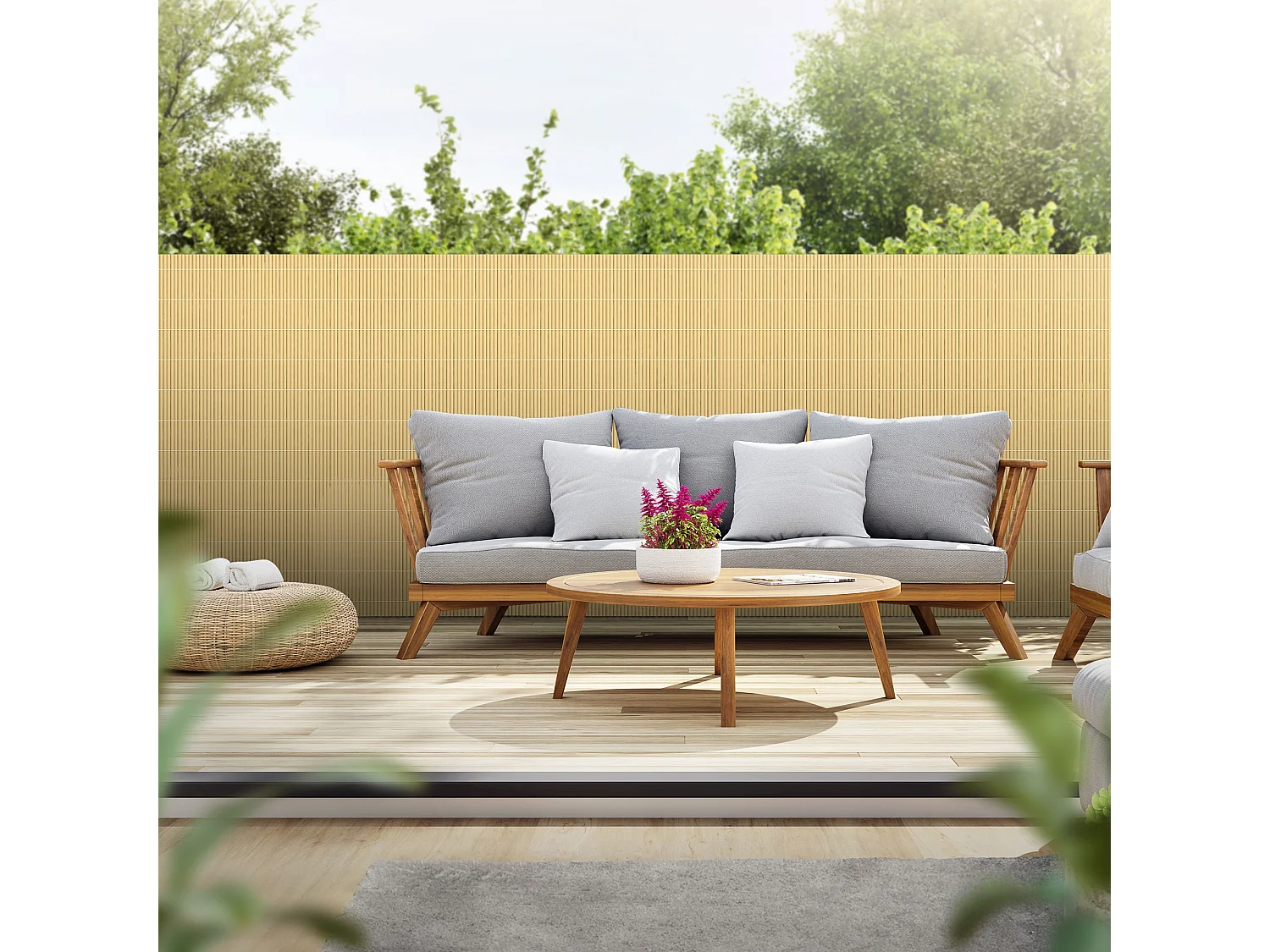 Siepe PVC 120x400 cm frangivento bambù canniccio impermeabile recinzione balcone
