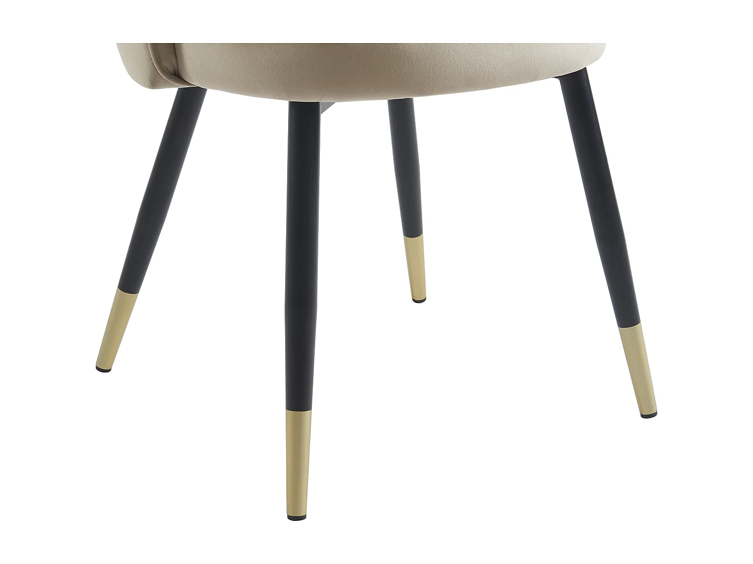 Lot de 6 chaises en velours et métal - Beige - MAYLINA