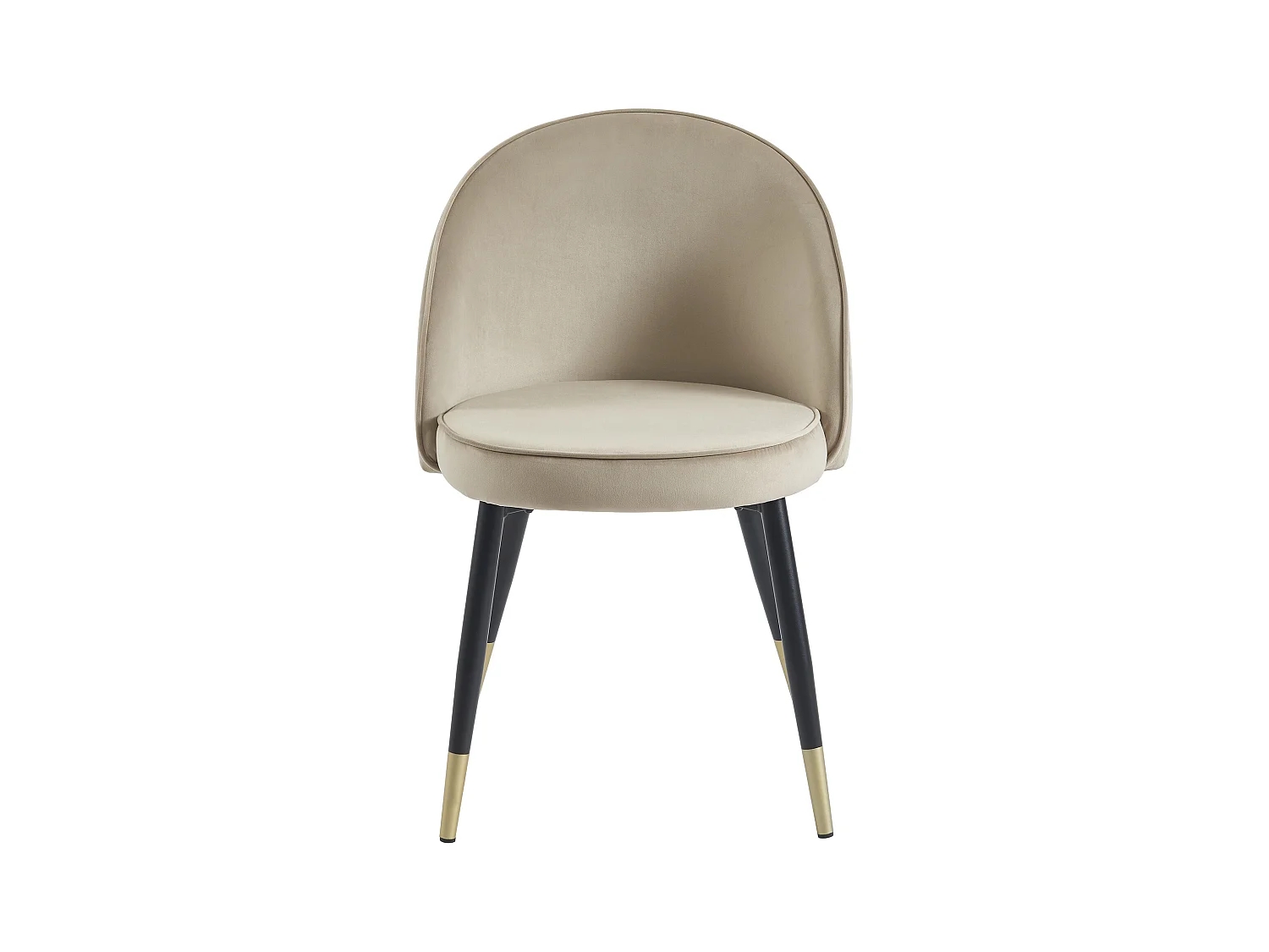 Set van 6 stoelen van velours en metaal - Beige - MAYLINA