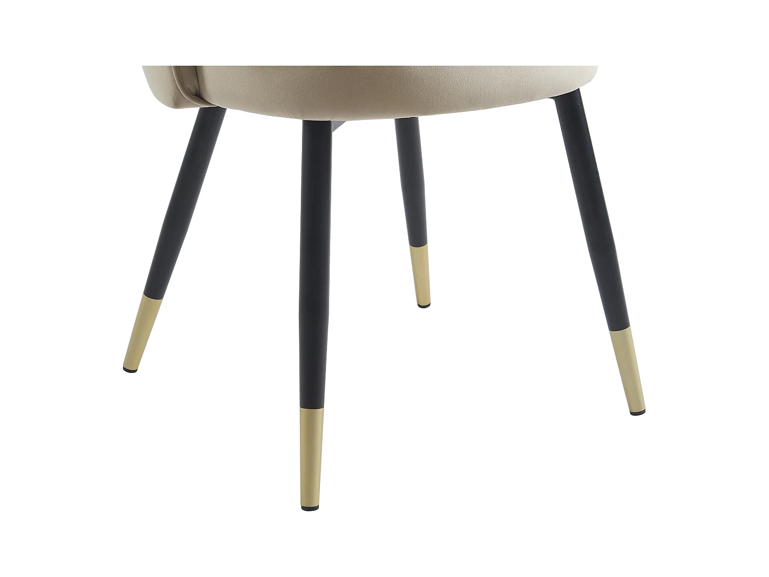 Set van 6 stoelen van velours en metaal - Beige - MAYLINA