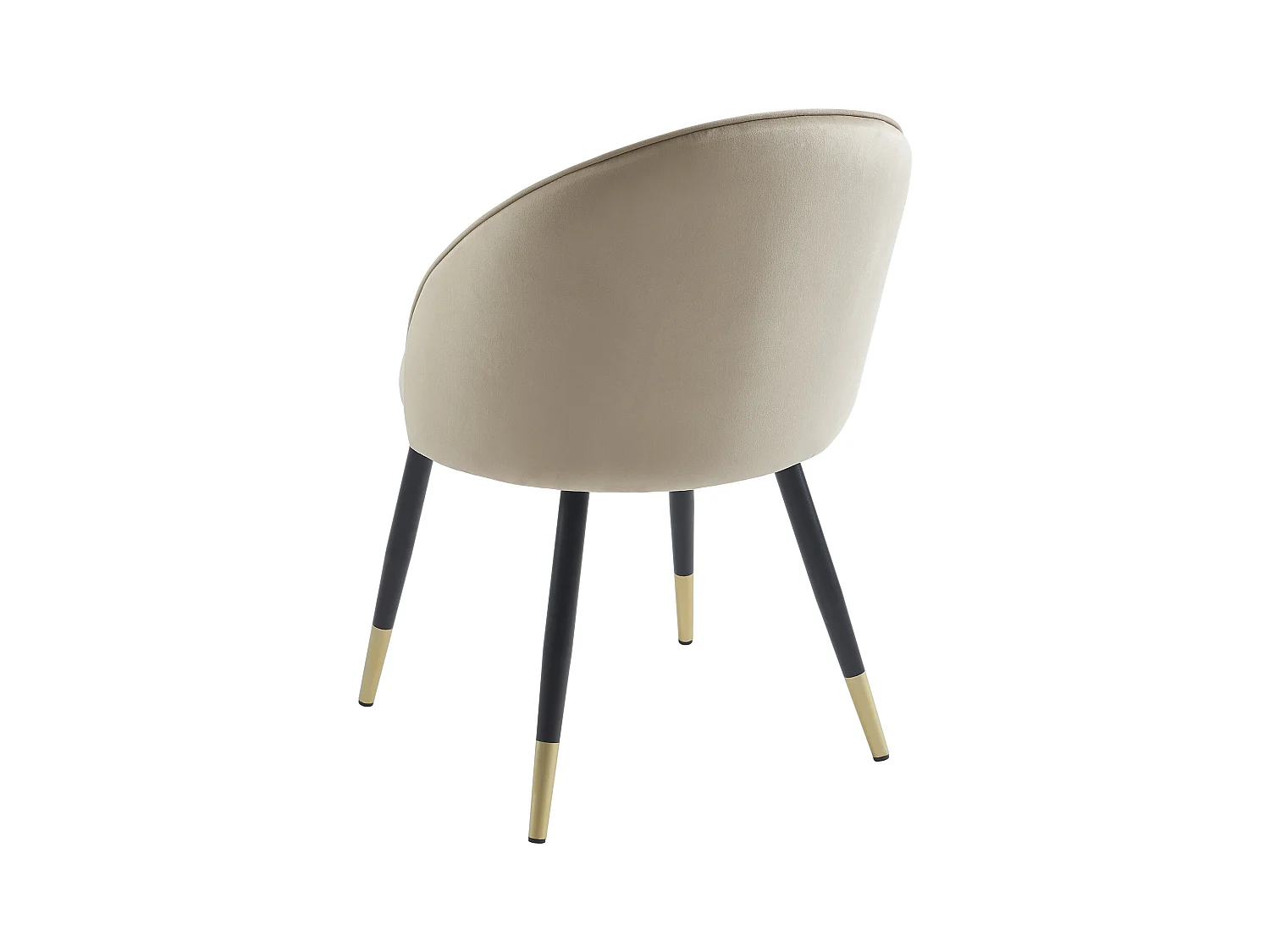 Set van 6 stoelen van velours en metaal - Beige - MAYLINA