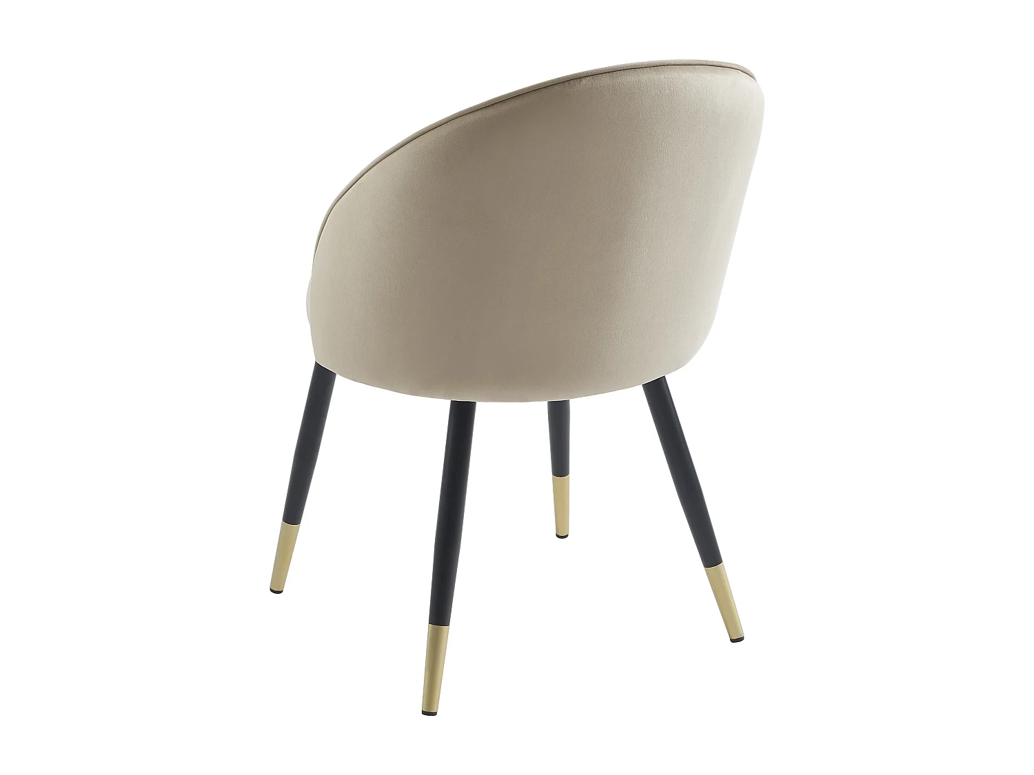 Lot de 6 chaises en velours et métal - Beige - MAYLINA