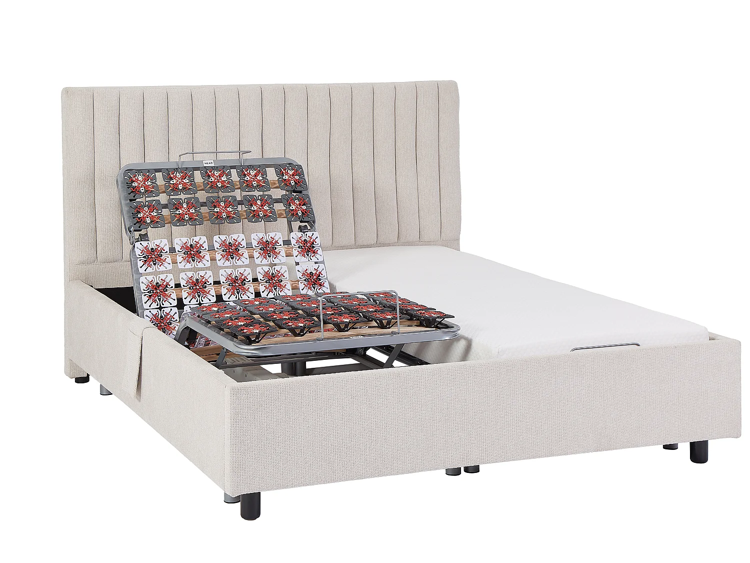 Sommier elétrico artiulado decorativo 2x65 terminais, 2 x 80 x 200 cm tecido bege - NALU da DREAMEA