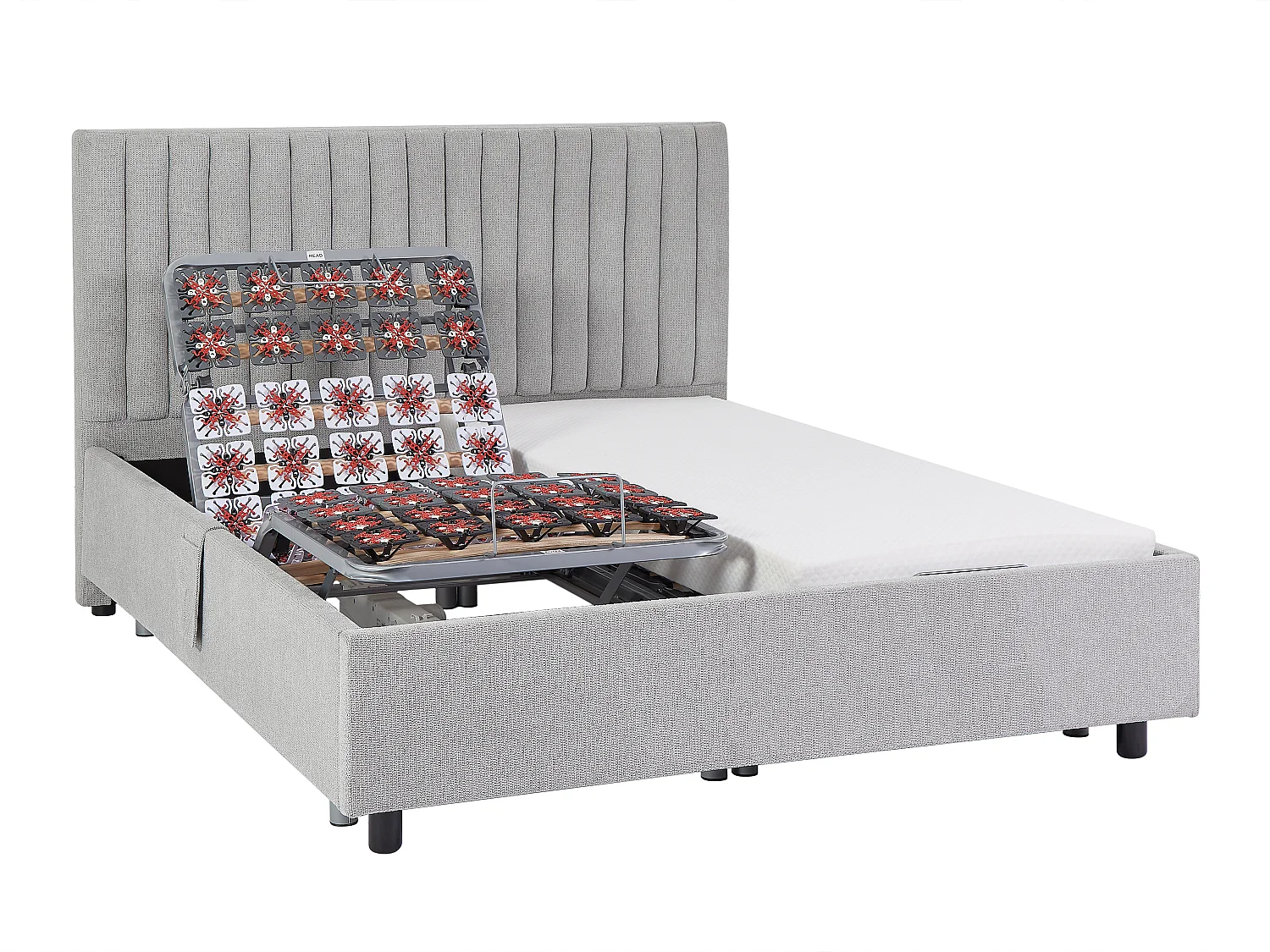 Sommier elétrico artiulado decorativo 2x78 terminais, 2 x 90 x 200 cm tecido cinza - NALU da DREAMEA