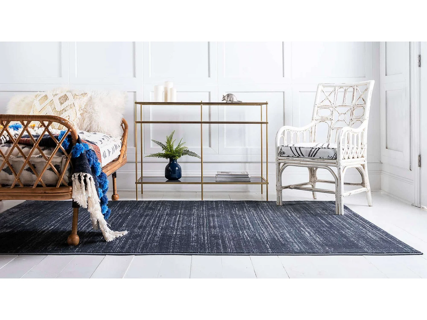 Tapis 155x245 Bleu foncé Bellevue