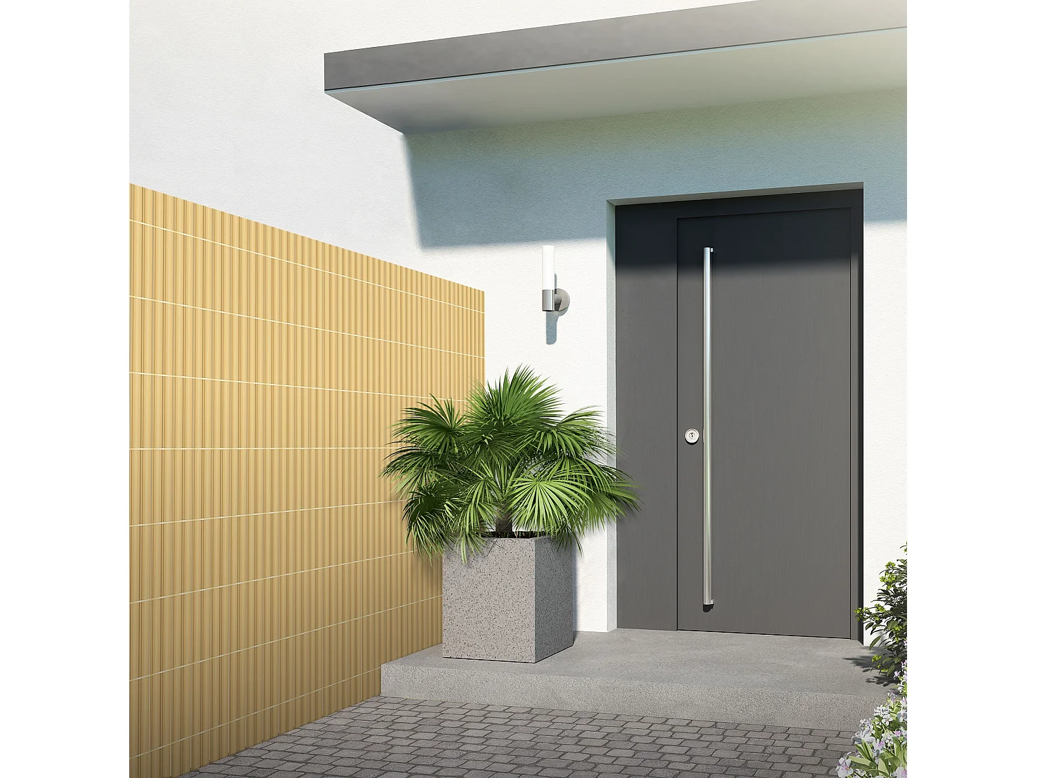 Canisse bambou PVC 160x800 cm clôture brise-vue pour balcon terrasse jardin