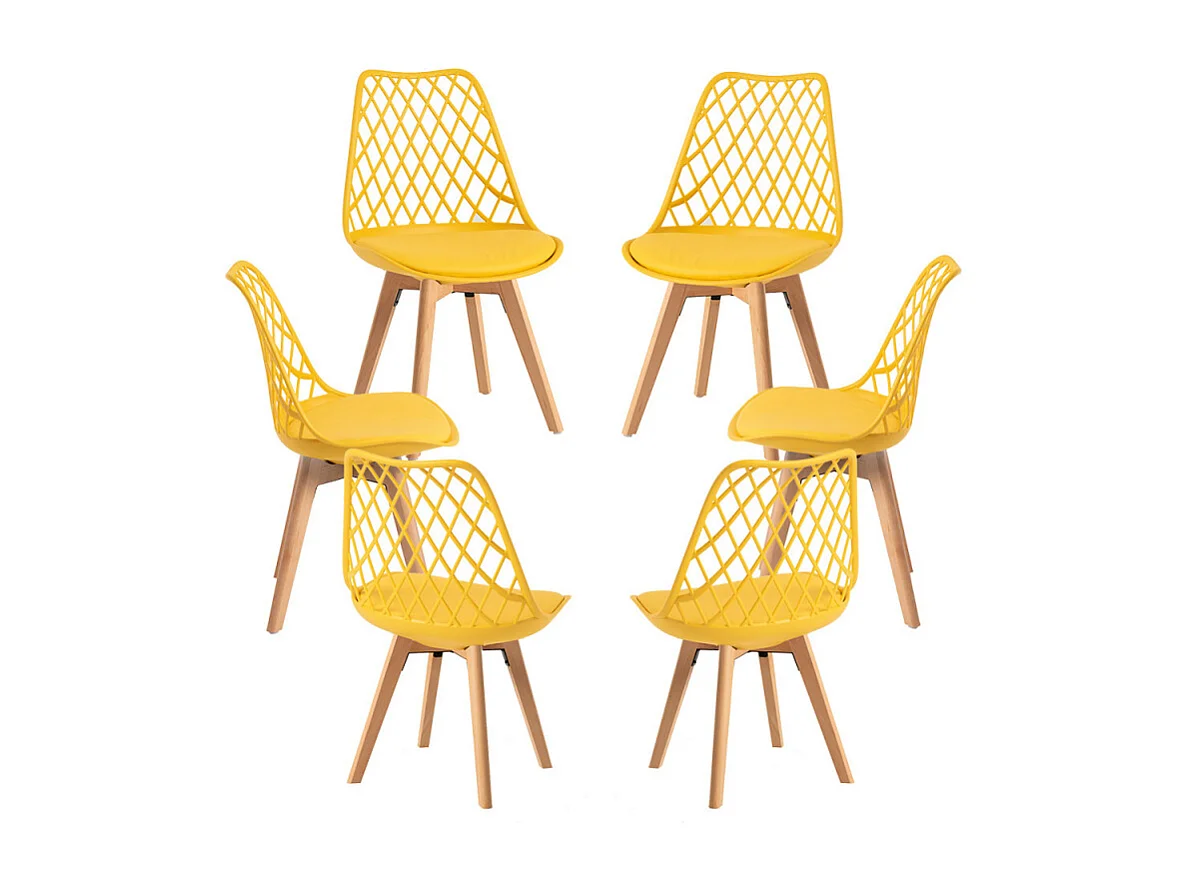 Packs Sillas Comedor - Pack 6 Sillas Mima - Amarillo