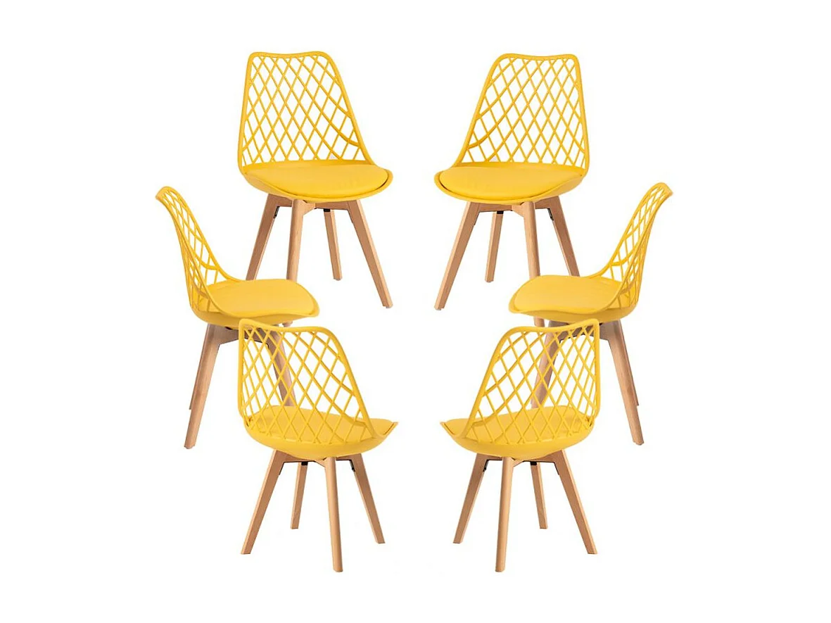 Packs Sillas Comedor - Pack 6 Sillas Mima - Amarillo