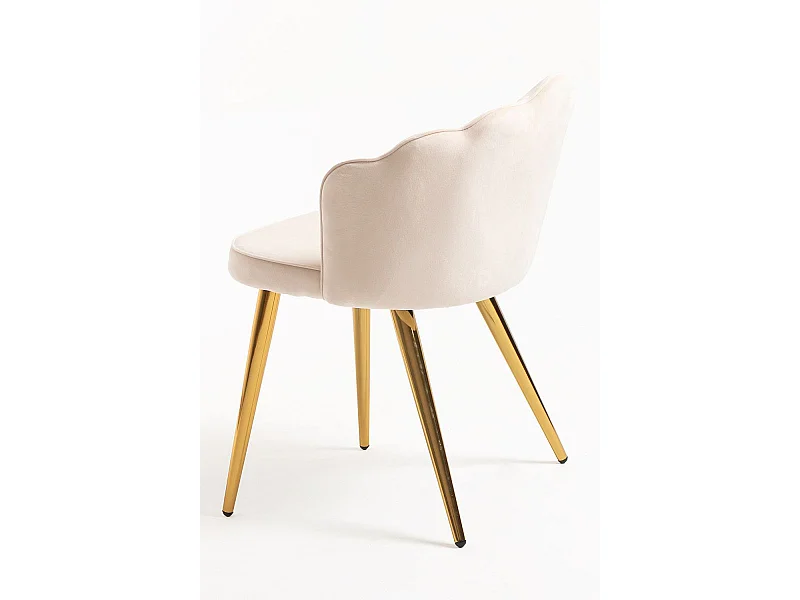 Sillas Comedor - Silla Blume Gold Terciopelo - Beige