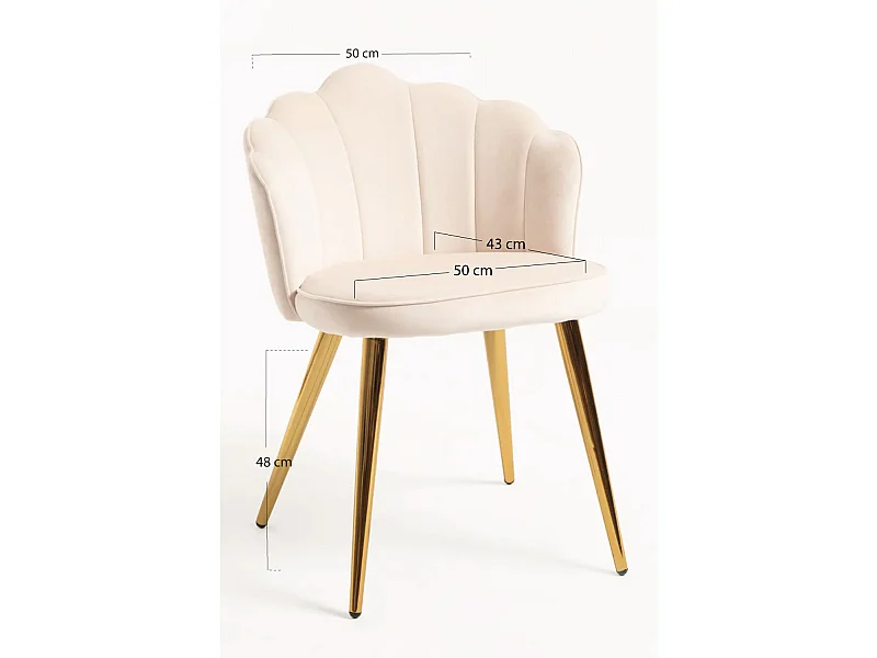 Sillas Comedor - Silla Blume Gold Terciopelo - Beige