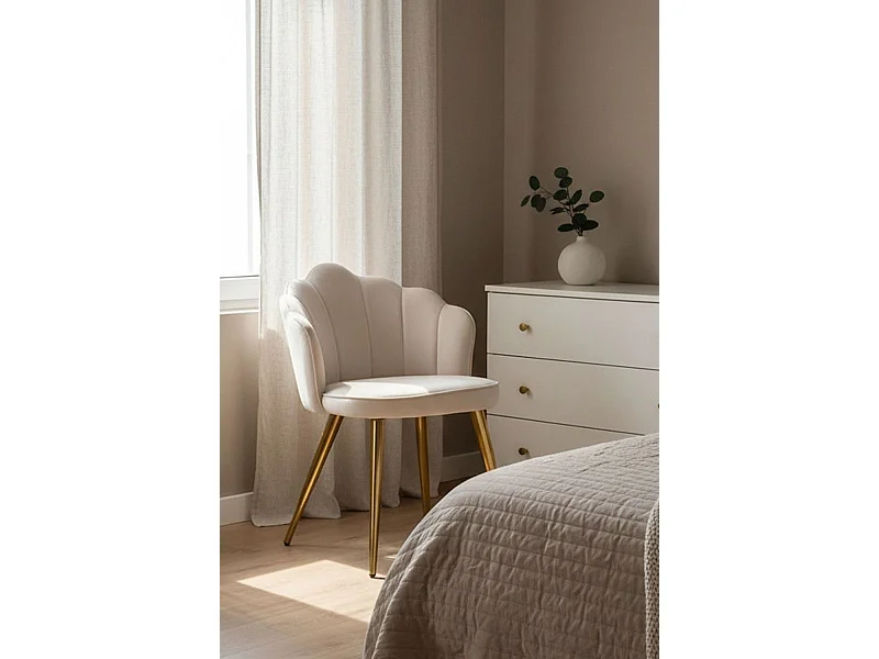 Sillas Comedor - Silla Blume Gold Terciopelo - Beige