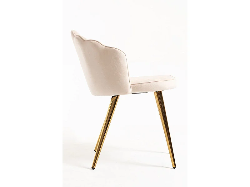 Sillas Comedor - Silla Blume Gold Terciopelo - Beige