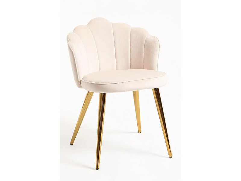 Sillas Comedor - Silla Blume Gold Terciopelo - Beige