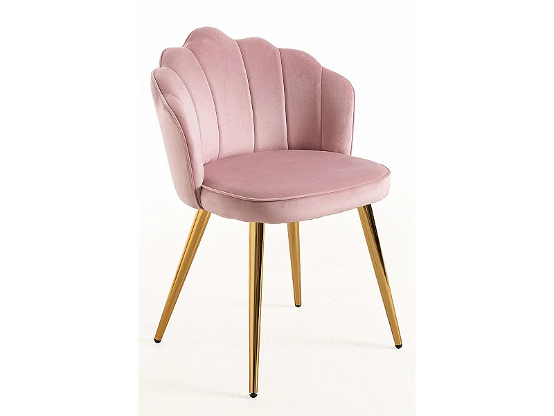 Sillas Comedor - Silla Blume Gold Terciopelo - Rosa