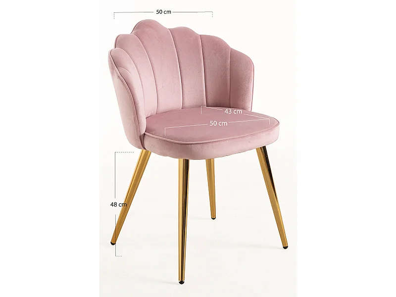Sillas Comedor - Silla Blume Gold Terciopelo - Rosa
