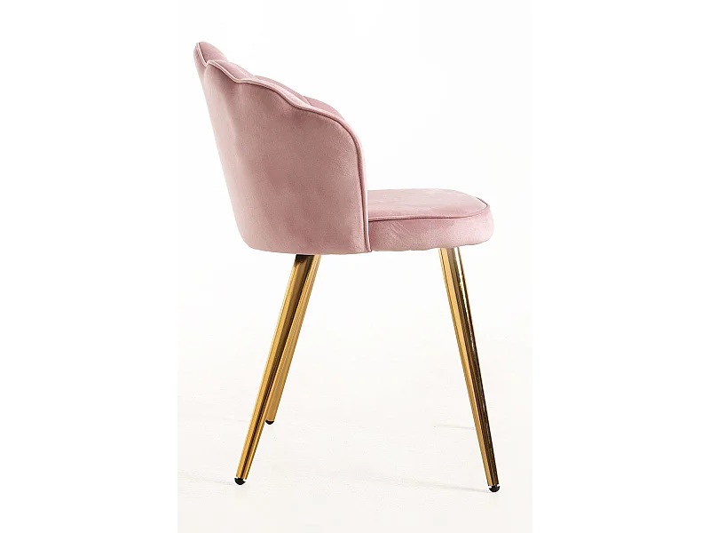 Sillas Comedor - Silla Blume Gold Terciopelo - Rosa