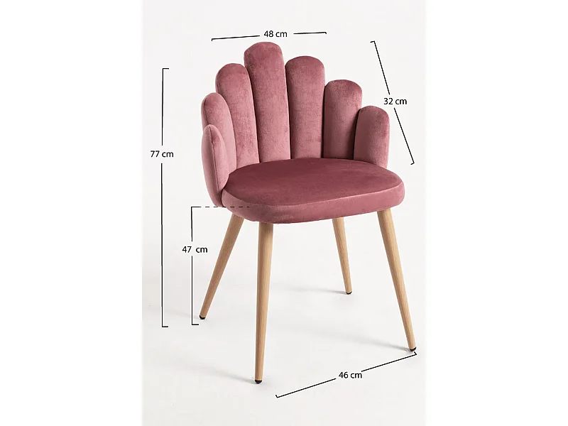 Sillas Comedor - Silla Hand Terciopelo - Rosa