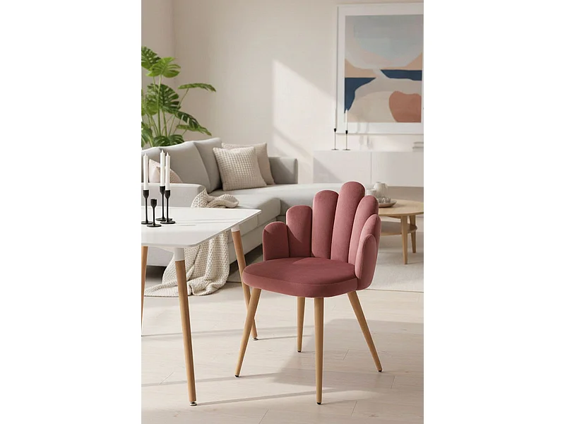 Sillas Comedor - Silla Hand Terciopelo - Rosa