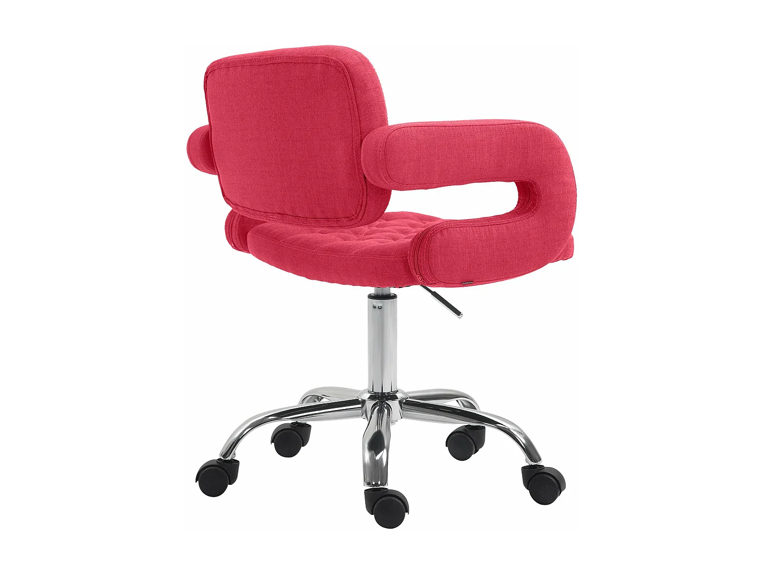 Chaise de bureau - Tissu & Métal chromé - Rouge - Dublin