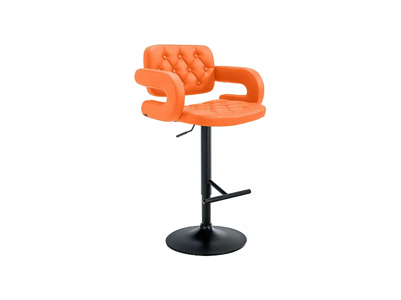 Barhocker - Kunstleder & Metall - orange - Dublin