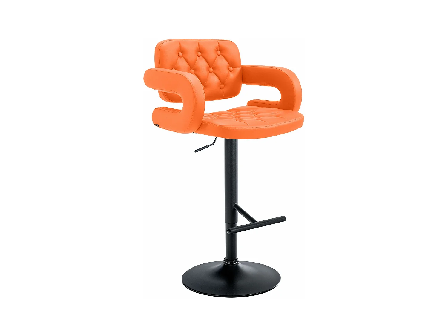 Tabouret de bar - Similicuir & Métal - Orange - Dublin