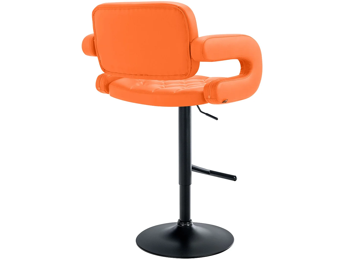 Tabouret de bar - Similicuir & Noir - Orange - Dublin