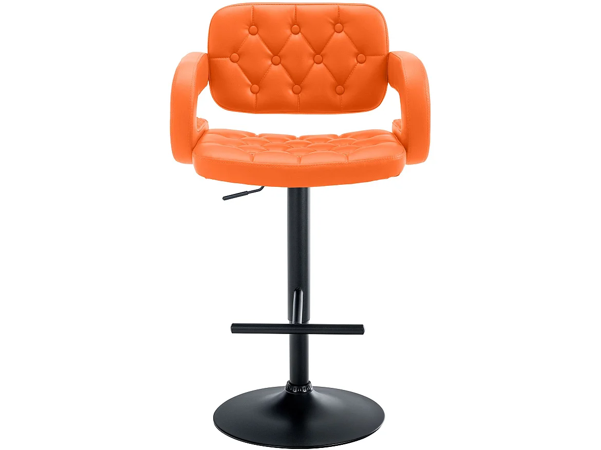 Tabouret de bar - Similicuir & Noir - Orange - Dublin
