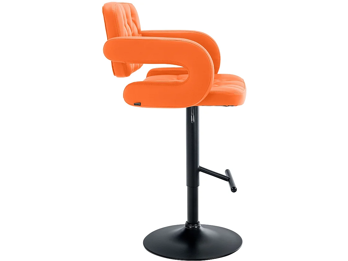 Tabouret de bar - Similicuir & Noir - Orange - Dublin