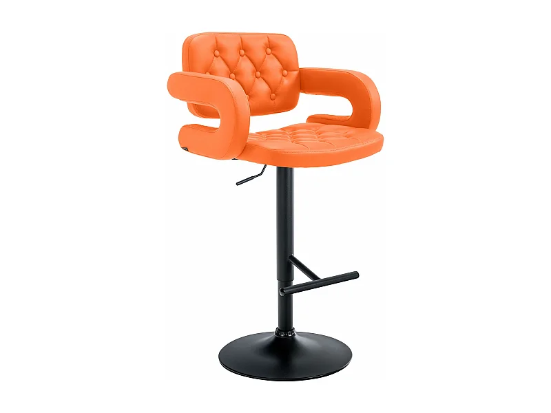 Tabouret de bar - Similicuir & Métal - Orange - Dublin