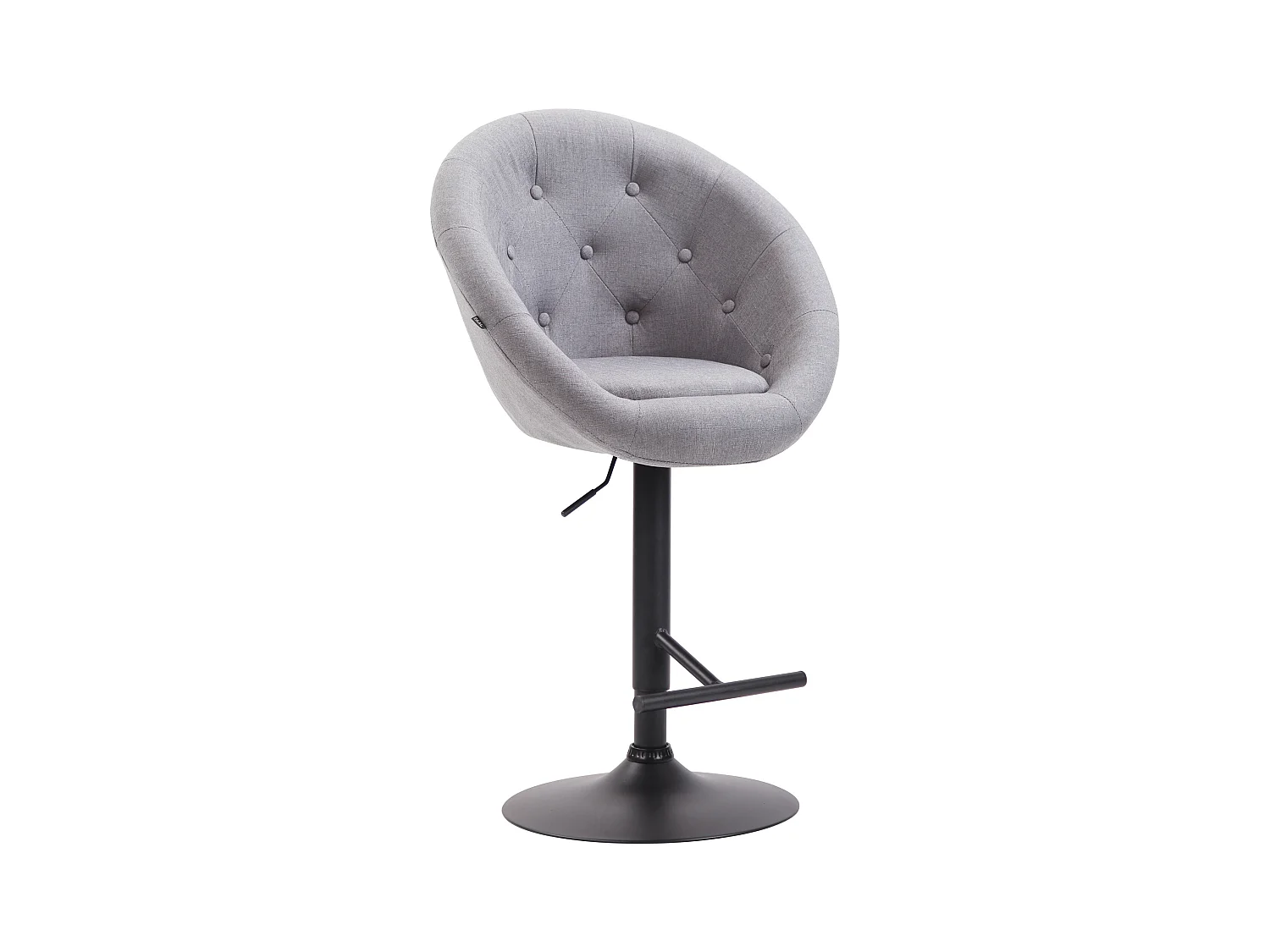 Barhocker - Stoff & schwarz - grau - London