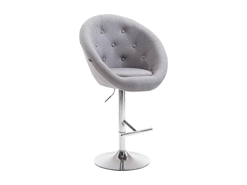 Barhocker - Stoff & chrom - grau - London