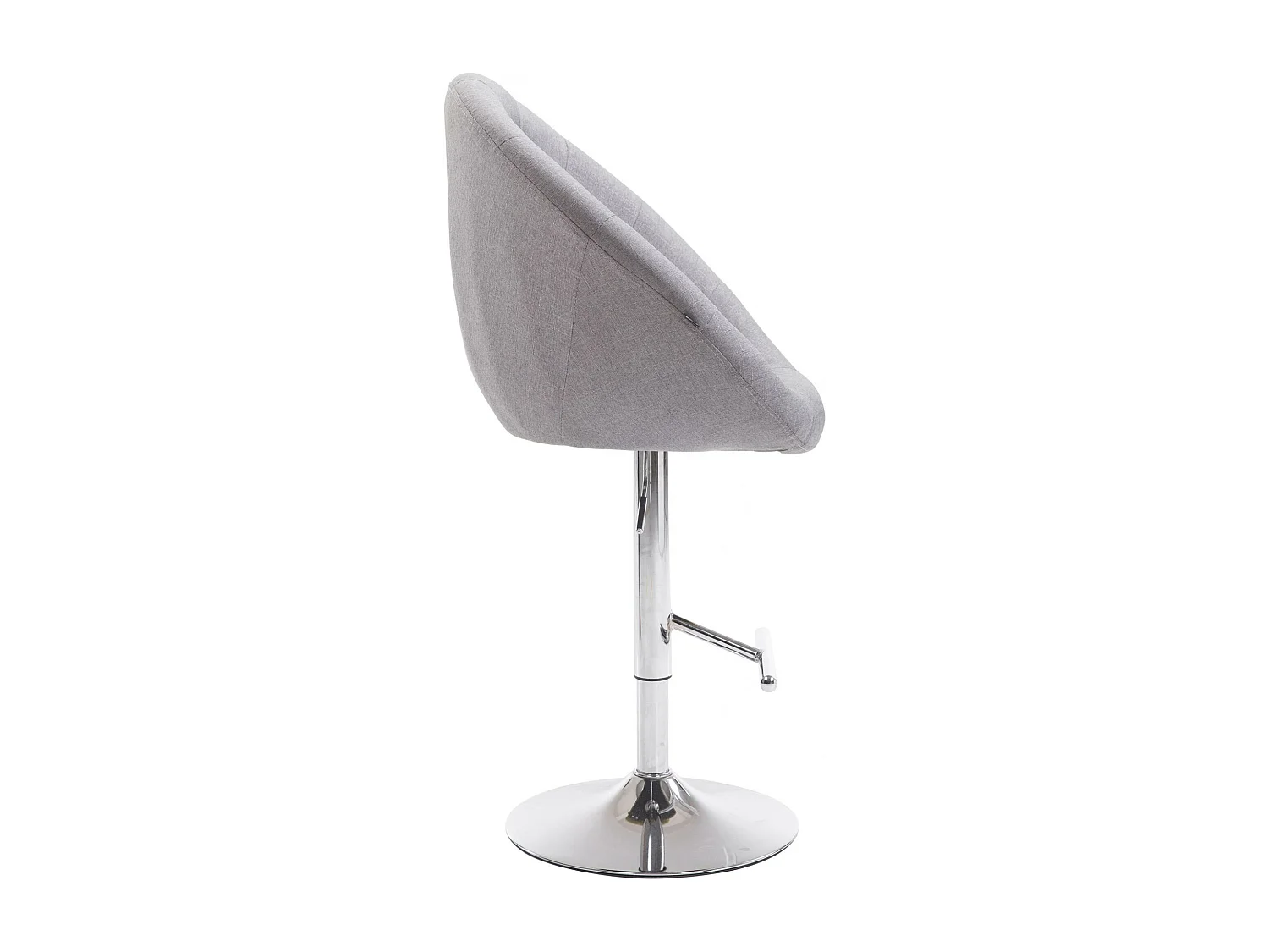 Tabouret de bar - Tissu & Chrome - Gris - London