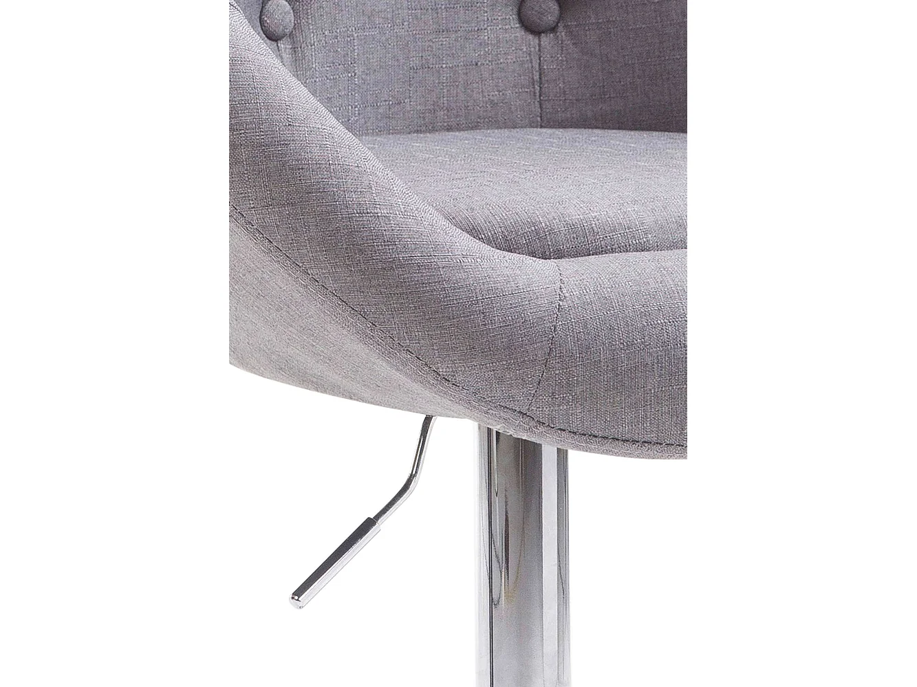 Tabouret de bar - Tissu & Chrome - Gris - London