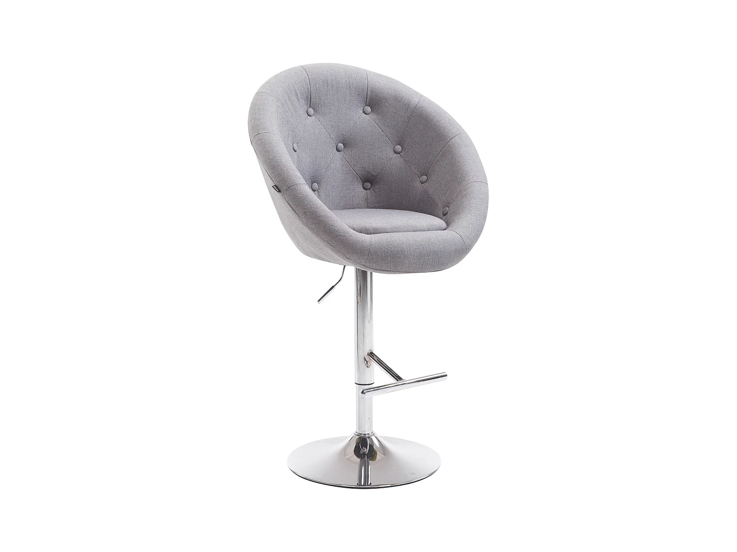 Tabouret de bar - Tissu & Chrome - Gris - London