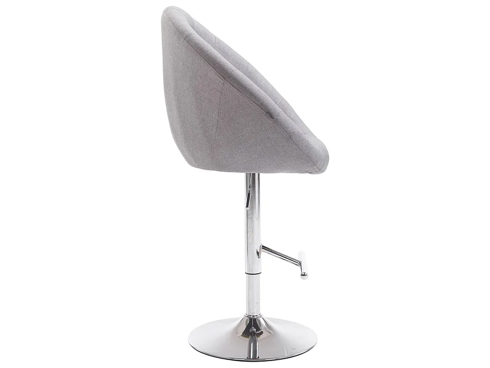 Tabouret de bar - Tissu & Chrome - Gris - London